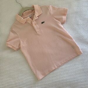 Boys pale pink Lacoste polo size 6